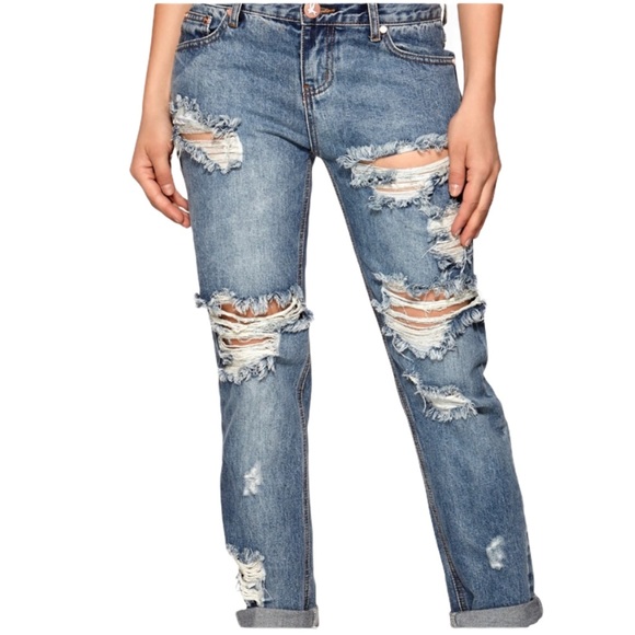 ONE TEASPOON Awesome Baggies Destroyed Low Jeans Size 27 - Picture 1 of 16